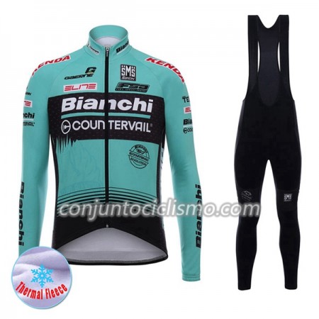 Conjunto Maillot + Culotte largo con tirantes Invierno Termico 2017 Bianchi Countervail N001